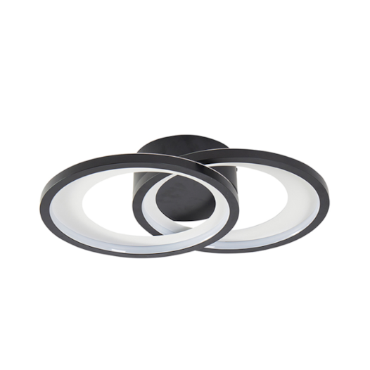 PLAFON DE SOBREPOR LED ZAHAL ELI 3000K 42W BIVOLT PRETO | NORDECOR 2514
