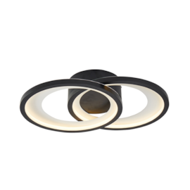 PLAFON DE SOBREPOR LED ZAHAL ELI 3000K 42W BIVOLT PRETO | NORDECOR 2514
