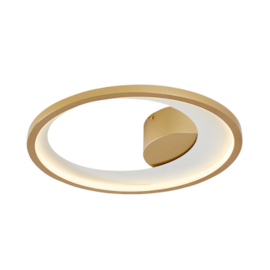 PLAFON DE SOBREPOR LED ZAHAL REDONDO 3000K 27W BIVOLT DOURADO FOSCO | NORDECOR 2511
