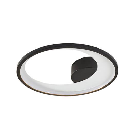 PLAFON DE SOBREPOR LED ZAHAL REDONDO 3000K 27W BIVOLT PRETO | NORDECOR 2512