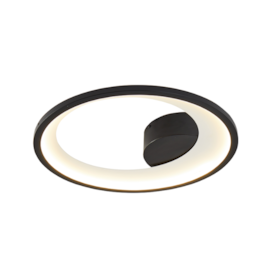PLAFON DE SOBREPOR LED ZAHAL REDONDO 3000K 27W BIVOLT PRETO | NORDECOR 2512