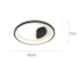PLAFON DE SOBREPOR LED ZAHAL REDONDO 3000K 27W BIVOLT PRETO | NORDECOR 2512