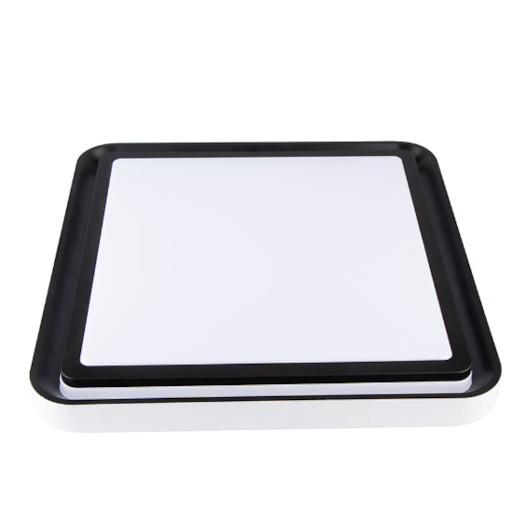 PLAFON DE SOBREPOR LED ZONY QUADRADO DIMERIZÁVEL MULTITEMPERATURA 36W BIVOLT PRETO | NORDECOR 2672