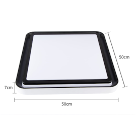 PLAFON DE SOBREPOR LED ZONY QUADRADO DIMERIZÁVEL MULTITEMPERATURA 36W BIVOLT PRETO | NORDECOR 2672