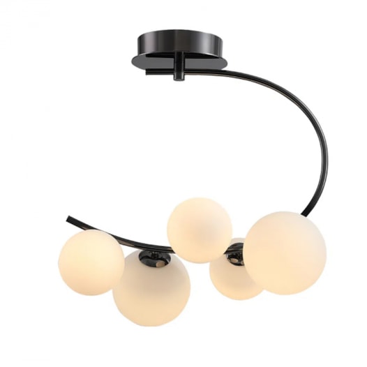 PLAFON DE SOBREPOR NERO METAL E VIDRO PRETO E BRANCO 5XG9 | BELLA ILUMINAÇÃO MM001 PLAFON DE SOBREPOR NERO METAL E VIDRO PRETO E BRANCO 5XG9 | BELLA ILUMINAÇÃO MM001