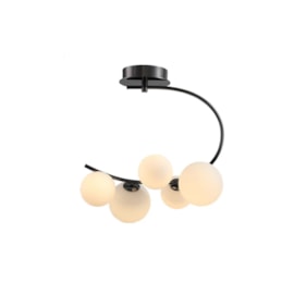 PLAFON DE SOBREPOR NERO METAL E VIDRO PRETO E BRANCO 5XG9 | BELLA ILUMINAÇÃO MM001 PLAFON DE SOBREPOR NERO METAL E VIDRO PRETO E BRANCO 5XG9 | BELLA ILUMINAÇÃO MM001