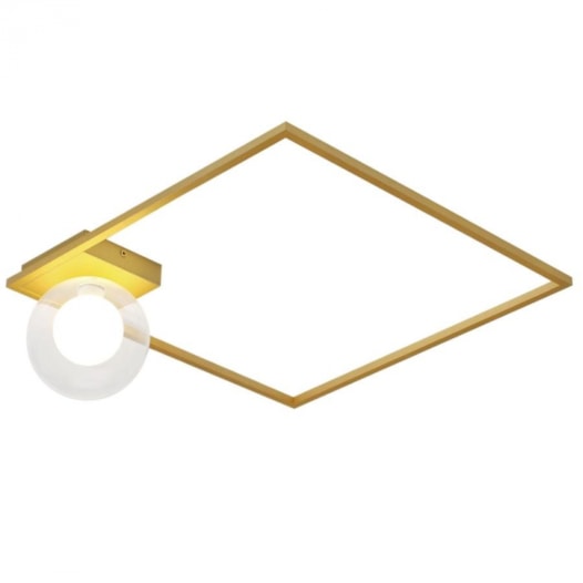 PLAFON DE SOBREPOR ORBIT MONDRI TRANSPARENTE E DOURADO | STUDIOLUCE PLH1594TRDO