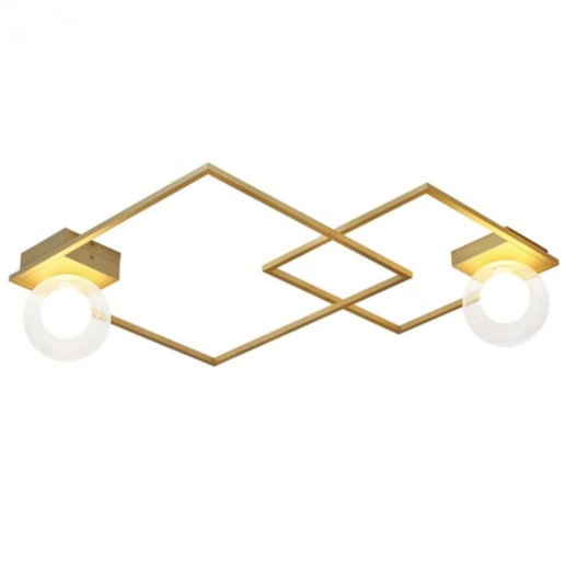 PLAFON DE SOBREPOR ORBIT MONDRI TRANSPARENTE E DOURADO | STUDIOLUCE PLH1595TRDO