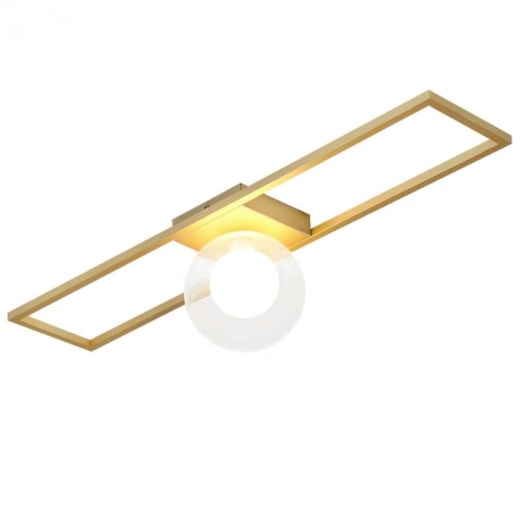 PLAFON DE SOBREPOR ORBIT MONDRI TRANSPARENTE E DOURADO | STUDIOLUCE PLH1597TRDO