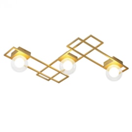 PLAFON DE SOBREPOR ORBIT MONDRI TRANSPARENTE E DOURADO | STUDIOLUCE PLH1905TRDO