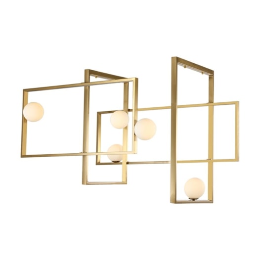 PLAFON DE SOBREPOR RAM 64X104X48CM METAL E VIDRO BRONZE E FOSCO | +LUZ PL-108/5.120BRO