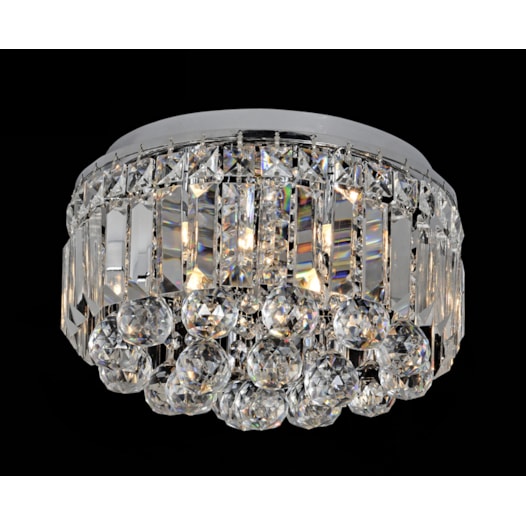 PLAFON DE SOBREPOR REDONDO Ø40X20CM CRISTAL E METAL CROMADO | SINDORA DCX00114 PLAFON DE SOBREPOR REDONDO Ø40X20CM CRISTAL E METAL CROMADO | SINDORA DCX00114