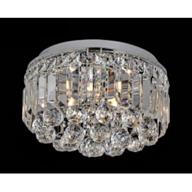 PLAFON DE SOBREPOR REDONDO Ø50X20CM CRISTAL E METAL CROMADO | SINDORA DCX00115
