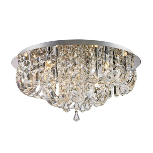 PLAFON DE SOBREPOR REDONDO Ø55CM CRISTAL E AÇO TRANSPARENTE E CROMADO | +LUZ PL-002/9.55CL PLAFON DE SOBREPOR REDONDO Ø55CM CRISTAL E AÇO TRANSPARENTE E CROMADO | +LUZ PL-002/9.55CL