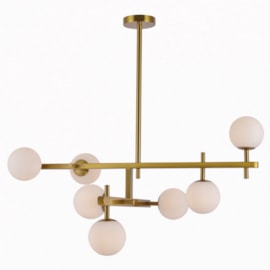 PLAFON DE SOBREPOR ROMAI ORI 85X50CM METAL E VIDRO DOURADO | NORDECOR 2275