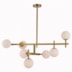 PLAFON DE SOBREPOR ROMAI ORI 85X50CM METAL E VIDRO DOURADO | NORDECOR 2275