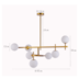 PLAFON DE SOBREPOR ROMAI ORI 85X50CM METAL E VIDRO DOURADO | NORDECOR 2275