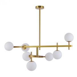 PLAFON DE SOBREPOR ROMAI ORI 85X50CM METAL E VIDRO DOURADO | NORDECOR 2275