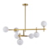 PLAFON DE SOBREPOR ROMAI ORI 85X50CM METAL E VIDRO DOURADO | NORDECOR 2275