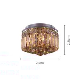 PLAFON DE SOBREPOR SANSAS REDONDO Ø25X21,5CM CRISTAL E METAL CHAMPANHE E CROMADO | SKYLIGHT SKY-3023CH PLAFON DE SOBREPOR SANSAS REDONDO Ø25X21,5CM CRISTAL E METAL CHAMPANHE E CROMADO | SKYLIGHT SKY-3023CH