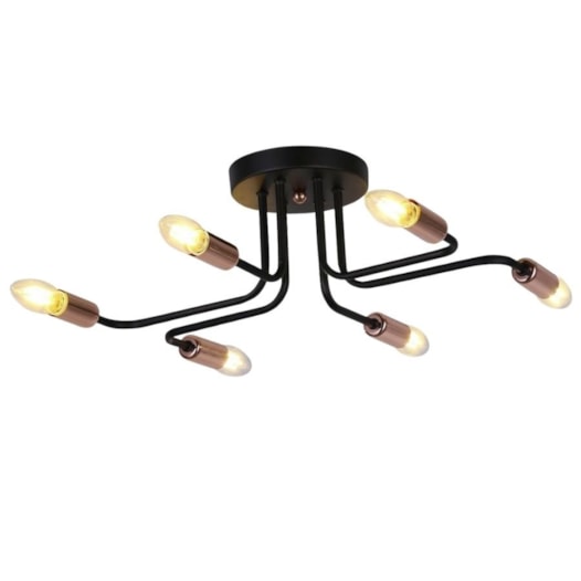 PLAFON E27X6, METAL PRETO | SINDORA DCX01301-6 PLAFON E27X6, METAL PRETO | SINDORA DCX01301-6