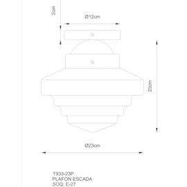 PLAFON ESCADA Ø23CM PINTURA AÇO/ALUMÍNIO | GOLDEN-ART T933P-23PI PLAFON ESCADA Ø23CM PINTURA AÇO/ALUMÍNIO | GOLDEN-ART T933P-23PI