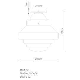 PLAFON ESCADA Ø30CM LATÃO | GOLDEN-ART T933P-30LT PLAFON ESCADA Ø30CM LATÃO | GOLDEN-ART T933P-30LT