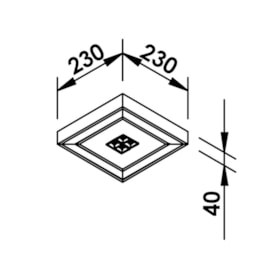 PLAFON FIT EDGE 16,8W COM 4 FOCOS 10º 4W 4000K 127/220V 230X230X40MM | NEWLINE PL0126LED4