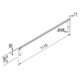 PLAFON FIT15 LED 2 SPOT 27,6W 127V 2700K 1110X28X150MM | NEWLINE PL15029LED1/27