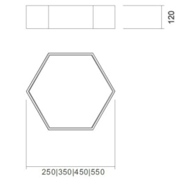 PLAFON HEXA 2L E27 Ø250X120MM | USINA 16420/25