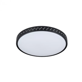 PLAFON LED DENVER POLICARBONATO E AÇO PRETO | HEVVY 1173 LY-8736L PT+PT - 6000K - 48W