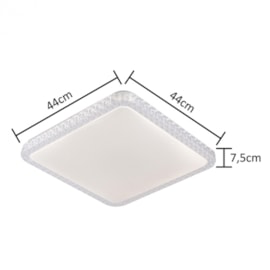 PLAFON LED FIANN POLICARBONATO E AÇO BRANCO | HEVVY 1179 LY-8207BM BC - 3000K - 48W