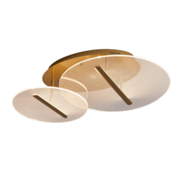 PLAFON LED RAZI 2MOD. 19W 3000K DOURADO FOSCO | NORDECOR 2500