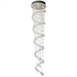 PLAFON LED SPIRALE METAL E CRISTAL PRATA TRANSPARENTE 4XGU10 | HEVVY 0627 SL-6652/C4 PLAFON LED SPIRALE METAL E CRISTAL PRATA TRANSPARENTE 4XGU10 | HEVVY 0627 SL-6652/C4