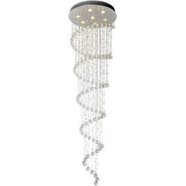 PLAFON LED SPIRALE METAL E CRISTAL PRATA TRANSPARENTE 7XGU10 | HEVVY 0628 SL-6652/C7 PLAFON LED SPIRALE METAL E CRISTAL PRATA TRANSPARENTE 7XGU10 | HEVVY 0628 SL-6652/C7