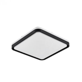 PLAFON LED VONTAE POLICARBONATO E AÇO PRETO | HEVVY 1147 LY-8809BM PT - 3000K - 48W