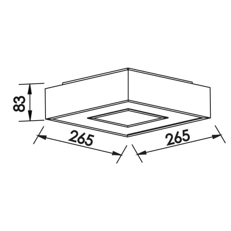 PLAFON NEW CHESS LED 16,8W 3000K 127/220V 265X265X83MM PLAFON NEW CHESS LED 16,8W 3000K 127/220V 265X265X83MM