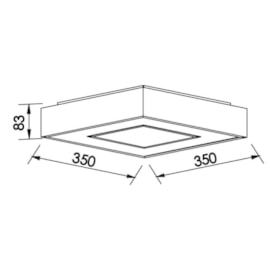 PLAFON NEW CHESS LED 25,2W 4000K 127/220V 350X350X83MM | NEWLINE 511LED4