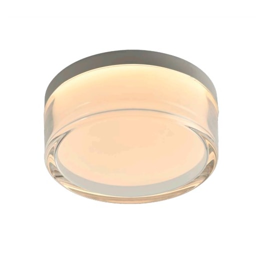 PLAFON PULSE REDONDO 3000K 24W 19,5X8CM ACRÍLICO E METAL BRANCO E TRANSPARENTE | BELLA ILUMINAÇÃO PUL1PL01BR10