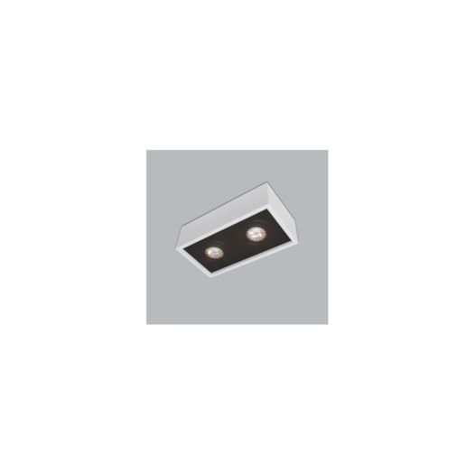 PLAFON SOBREPOR PREMIUM RETAGULAR 2XAR70 BRANCO | USINA 4515/25BT/BT