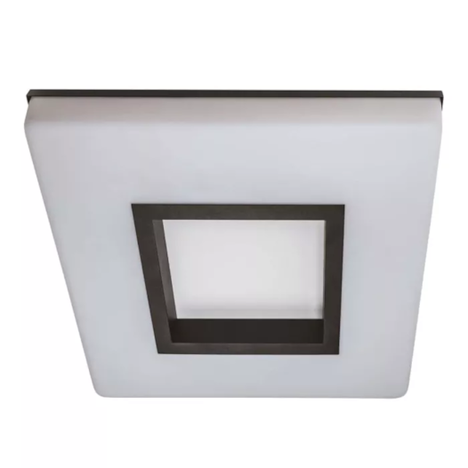 PLAFON SOBREPOR VIVAZ QUADRADO LUZ DIRETA E INDIRETA 3000K 16,4W 27x27x7CM ALUMÍNIO E ACRÍLICO | USINA 19020/27LED3