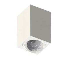 PLAFON TOWER QUADRADO FACE PLANA MR16/DICROICA BRANCO 72X72X100MM | SAVEENERGY SE-385.2523