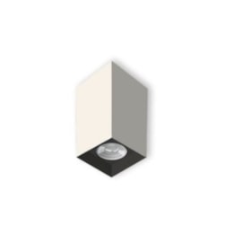 PLAFON TOWER QUADRADO MR16/DICROICA CORPO BRANCO RECUO PRETO 72X72X100MM | SAVEENERGY SE-385.2533