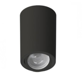 PLAFON TOWER REDONDO FACE PLANA MR16/DICROICA PRETO 72X100MM | SAVEENERGY SE-385.2536