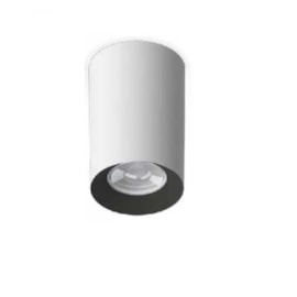 PLAFON TOWER REDONDO MR16/DICROICA CORPO BRANCO RECUO PRETO  72X100MM | SAVEENERGY SE-385.2544