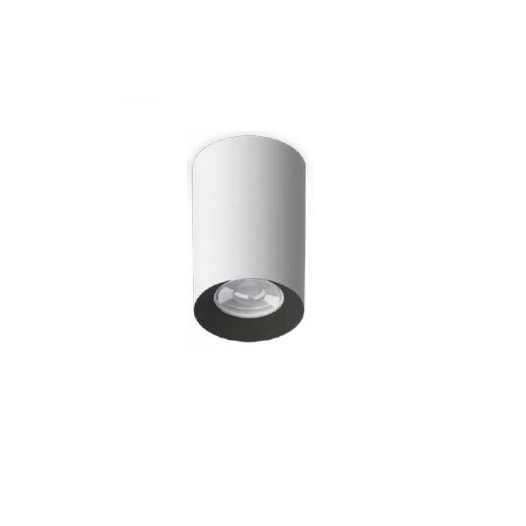 PLAFON TOWER REDONDO MR16/DICROICA CORPO BRANCO RECUO PRETO  72X100MM | SAVEENERGY SE-385.2544