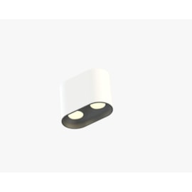 PLAFON TUBE DUPLO MR16 BRANCO C/ RECUO PRETO | MOON 1061404 PLAFON TUBE DUPLO MR16 BRANCO C/ RECUO PRETO | MOON 1061404