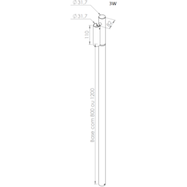 POSTE ORBIT 3W MARROM BIVOLT 46° HASTE 80CM 3000K | DIRECT LIGHT 2050