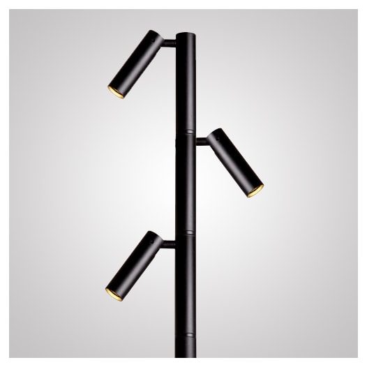 POSTE ORBIT PRETO 3W BASE ALVENARIA 46° HASTE 120CM + BASE 3000K | DIRECT LIGHT 2598
