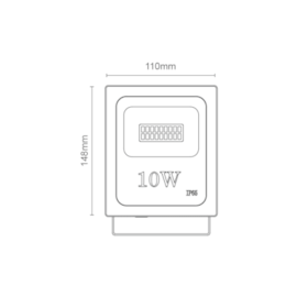 PROJETOR/REFLETOR LED BRANCO 10W BIVOLT 6000K IP66 | ROMALUX 20016